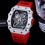 Swiss Quality Replica Richard Mille RM35-01 Carbon Case Watch Red Rubber Band